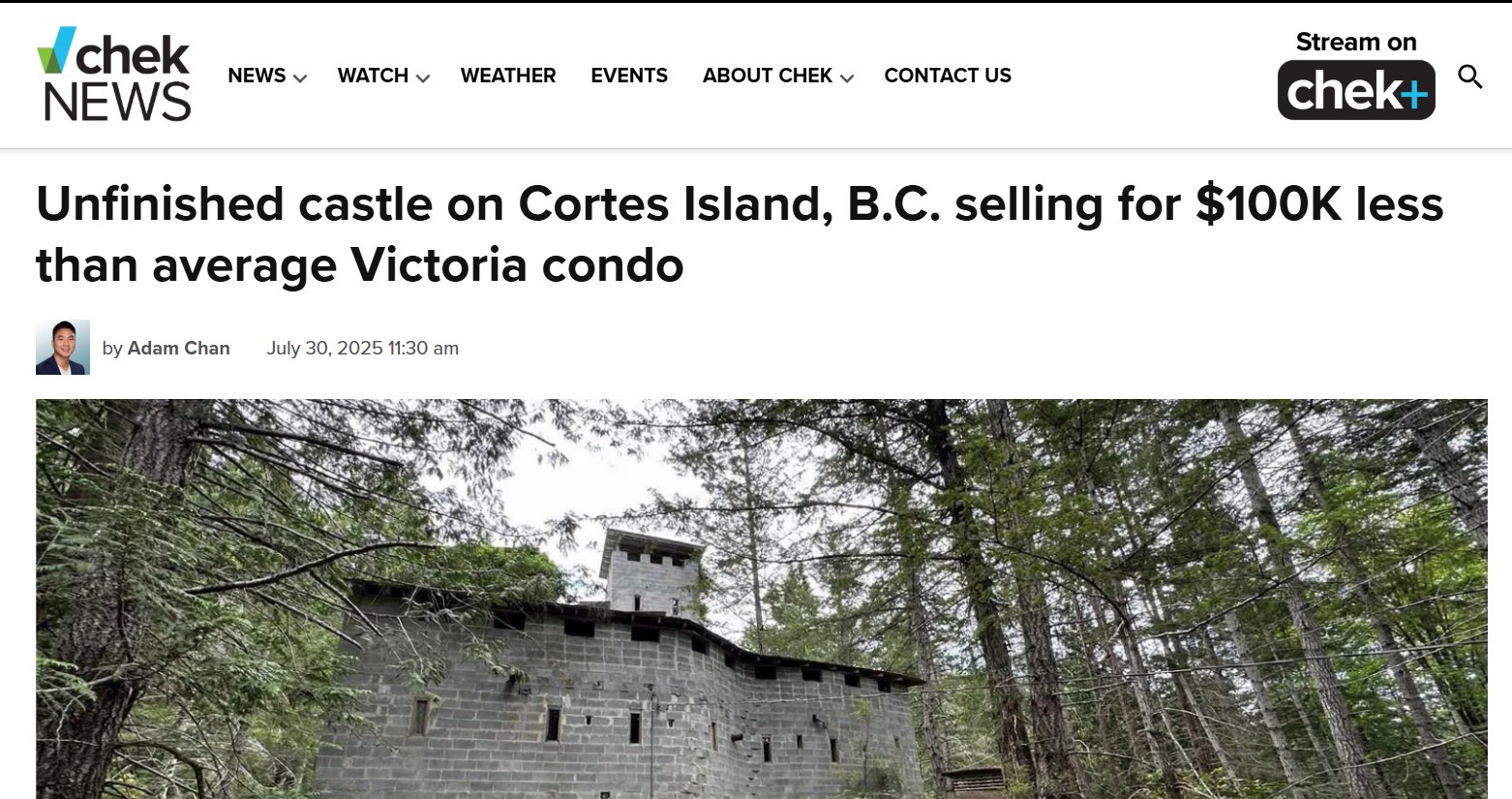 Cortes Island “castle” for sale