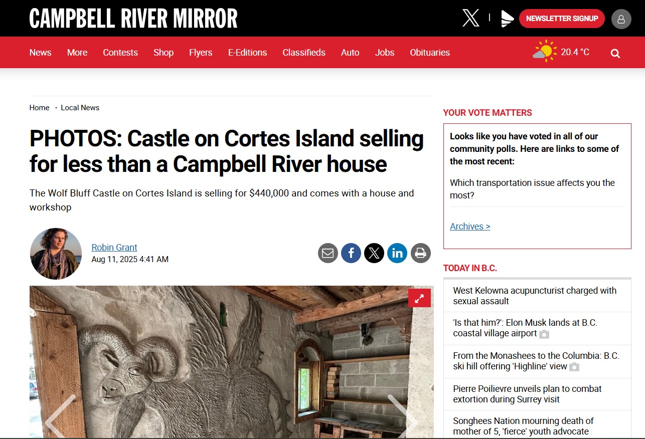 Castle on Cortes Island selling for less than a Campbell River house
